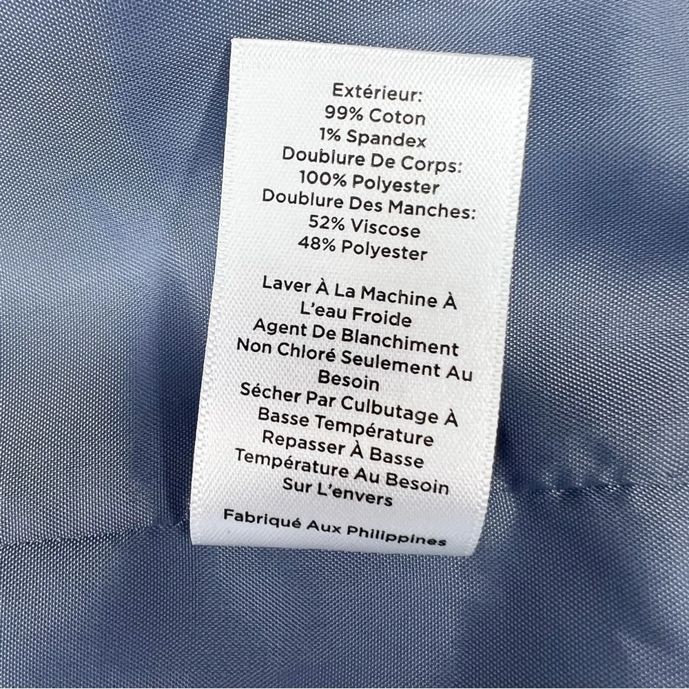 Talbots Corduroy Double Breasted Blazer Blue size 14